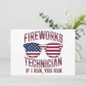 Vuurwerktechnicus 4th of July Grappig USA Kaart (Staand voorkant)