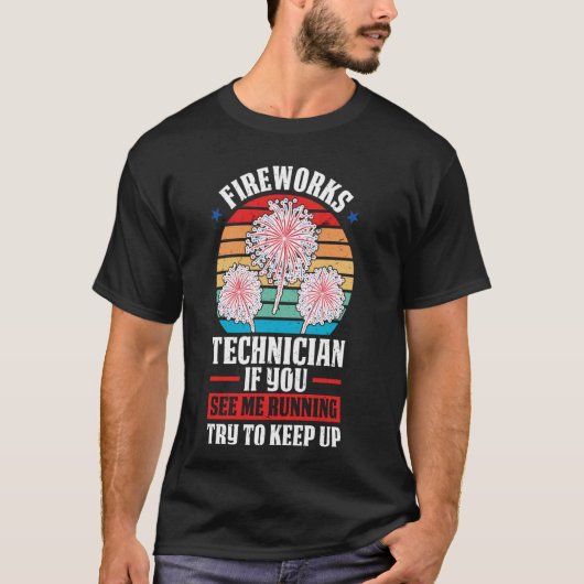 Vuurwerktechnicus als je me ziet t-shirt (Voorkant)