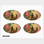 vuurwerktuig van 1880 ovale sticker (Vel)