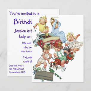  vuurwerktuigen - Birthday Party Invitation Kaart