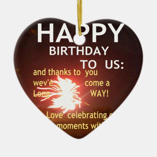 Vuurwerkviering met bedankbericht keramisch ornament (Voorkant)