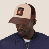 Vuurwerkviering met bedankbericht trucker pet (In situ)