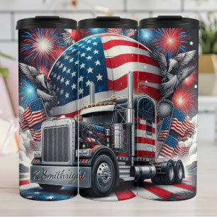 Vuurwerkviering Patriotic Truck Eagle Thermosbeker