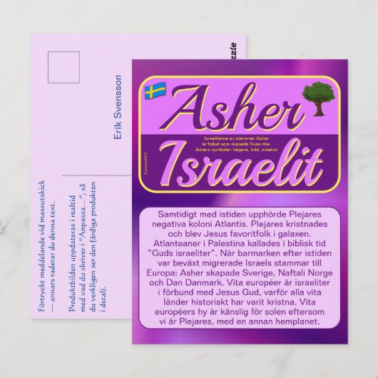 Vykort — Asher Briefkaart (Voorkant / Achterkant)