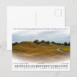 Vykort — Kungshögarna + runalfabetet Briefkaart