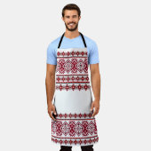 Vyshyvanka ukrainien tablier rouge noir (Porté)