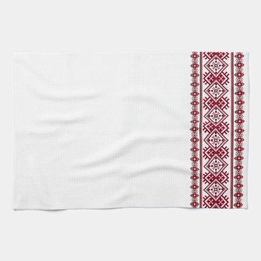 Vyshyvanka Ukrainienne Kitchen Serviette Croix (Horizontal)