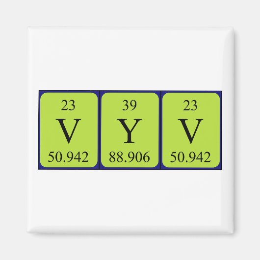 Vyv periodieke tabelnaam magneet (Voorkant)