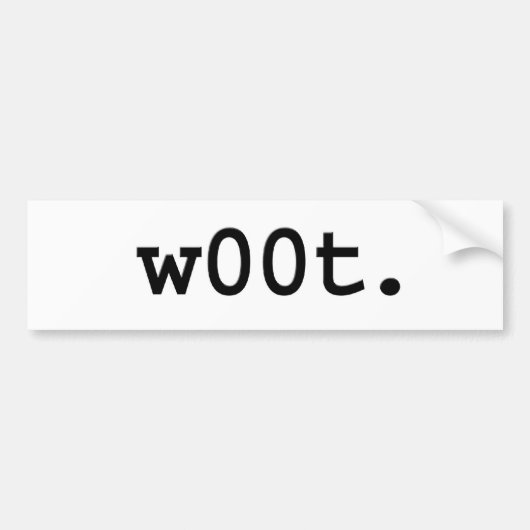 w00 t. bumpersticker (Voorkant)
