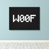 W00F [Dierengeluiden in leetspreken] Canvas Afdruk (Insitu (Houten vloer))