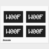 W00F [Dierengeluiden in leetspreken] Rechthoekige Sticker (Vel)