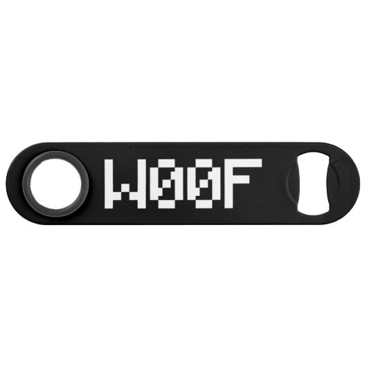 W00F [Dierengeluiden in leetspreken] Speed Flessenopener (Voorkant (Horizontaal))