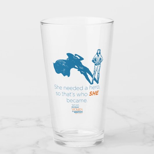 W2W Tall Glass Cup - Ze had een held nodig Glas (Voorkant)