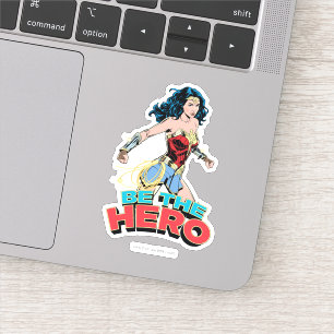 W84   Be-the-Hero Wonder Woman Retro Comic Art Sticker