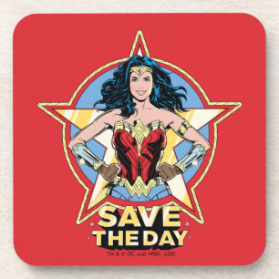 W84   Bespaar de dag waarop de Wonder Woman Retro  Bier Onderzetter