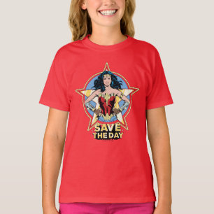 W84   Bespaar de dag waarop de Wonder Woman Retro  T-shirt