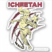 W84 | De Cheetah Retro Comic Art Sticker (Voorkant)