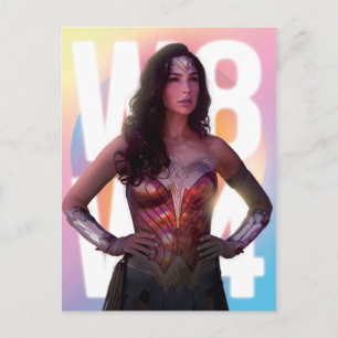 W84   Lo Fi Pastel Rainbow Wonder Woman Foto Uitnodiging Briefkaart