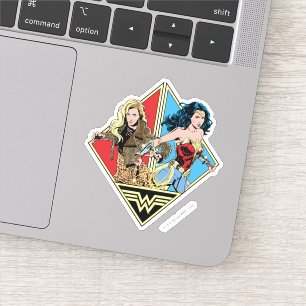 W84   Retro Comic Barbara Minerva en Wonder Woman Sticker