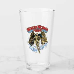 W84 Retro Comic Gold Armor Wonder Woman Glas
