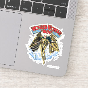 W84   Retro Comic Gold Armor Wonder Woman Sticker