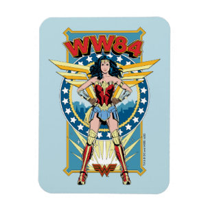 W84   Retro Comic Wonder Woman Character Badge Magneet
