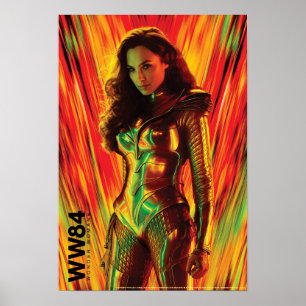 W84   Rode-Oranje Wonder Woman Kaleidoscoop Poster