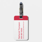 W84 | Rood zwembad Logo en sterren Bagagelabel (Achterkant verticaal)