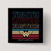 W84 | Truth Love & Justice Pattern Vierkante Button 5,1 Cm (Voorkant)