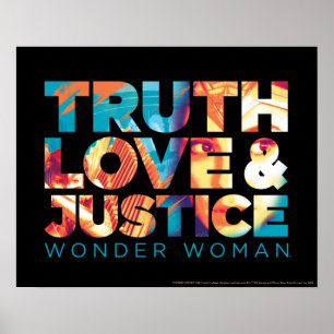 W84 Truth Love & Justice Wonder Woman Cutout Poster