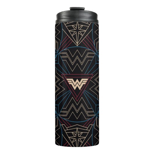 W84 | Wonder Woman Circular Geometric Pattern Thermosbeker (Voorkant)