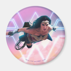 W84   Wonder Woman Flying Lo Fi Pastel Graphic Magneet