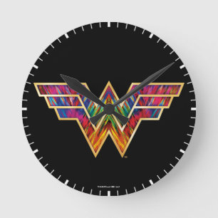 W84   Wonder Woman Kaleidoscope Logo Ronde Klok