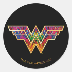 W84   Wonder Woman Kaleidoscope Logo Ronde Sticker