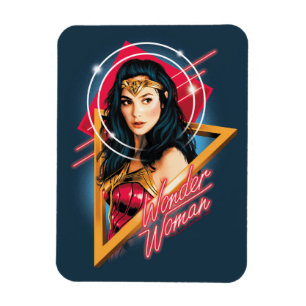 W84   Wonder Woman Retrowave Character Badge Magneet