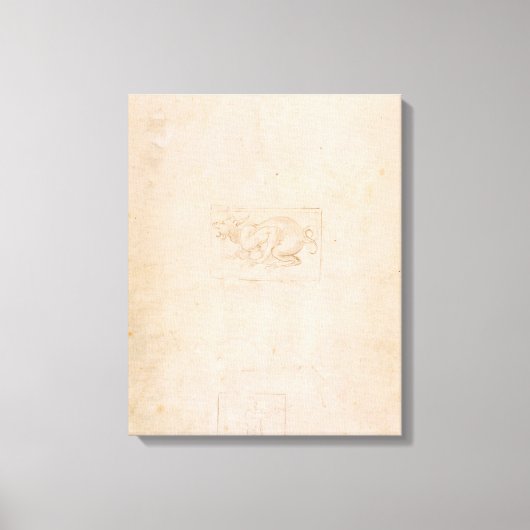 W.54 Studie van een draak Canvas Afdruk (Voorkant)
