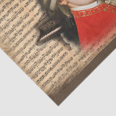 W.A. Mozart Het Kind Genius met noten en piano Tissuepapier (Detail)