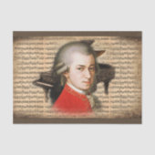 W.A. Mozart Het Kind Genius met noten en piano Tissuepapier (Voorkant)