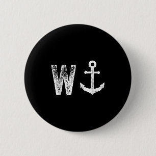 W Anchor Funny Wanker Jerk Britse Slang Ronde Button 5,7 Cm