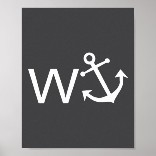 W Anchor Funny Wanker Jerk Funny Slang  Poster (Voorkant)