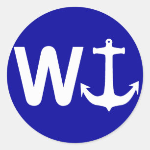 W Anchor Wanchor Funny Joke Gift Ronde Sticker