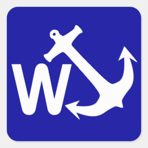 W Anchor Wanchor Joke Funny Gift Vierkante Sticker