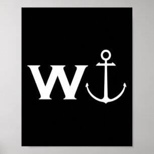 W Anker Wanker Grappige zeilboot Poster
