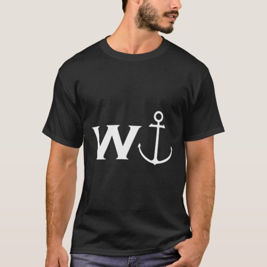 W Anker Wanker Grappige zeilboot T-shirt (Voorkant)