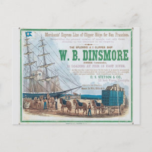 W B Dinsmore Clipper Zeilschip Briefkaart