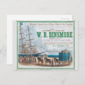 W B Dinsmore Clipper Zeilschip Briefkaart (Voorkant / Achterkant)