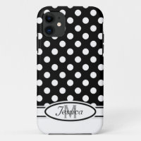 W & B Polka-dot Monogramme iPhone 5 Coque