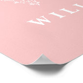 W Botanique Floral Monogramme personnalisé Poster (Coin)