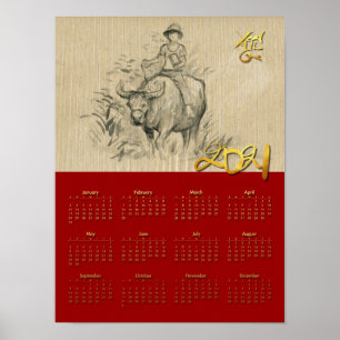 W Buffalo Kid Chinese Os Jaar 2021 Kalender P Poster
