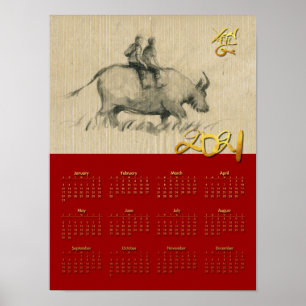 W Buffalo Kinderen Chinees Ox 2021 Agenda P Poster